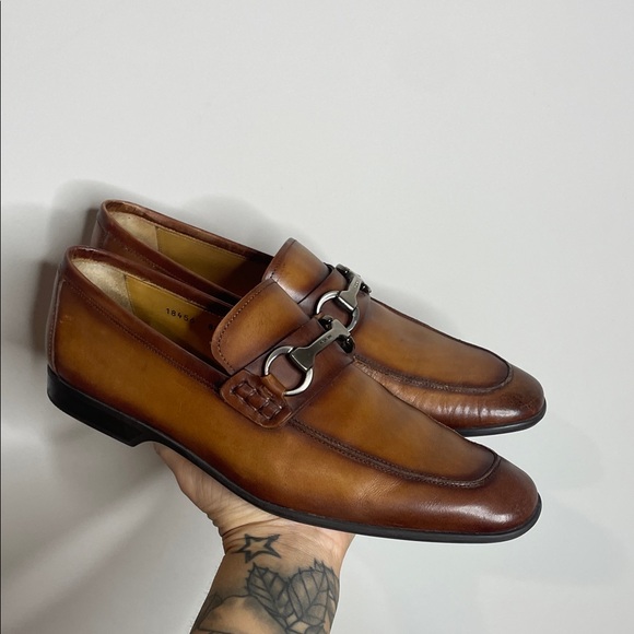 Magnanni | Men’s Rafa II Apron Toe Bit Loafers in Cognac Size 8.5 - Picture 1 of 7